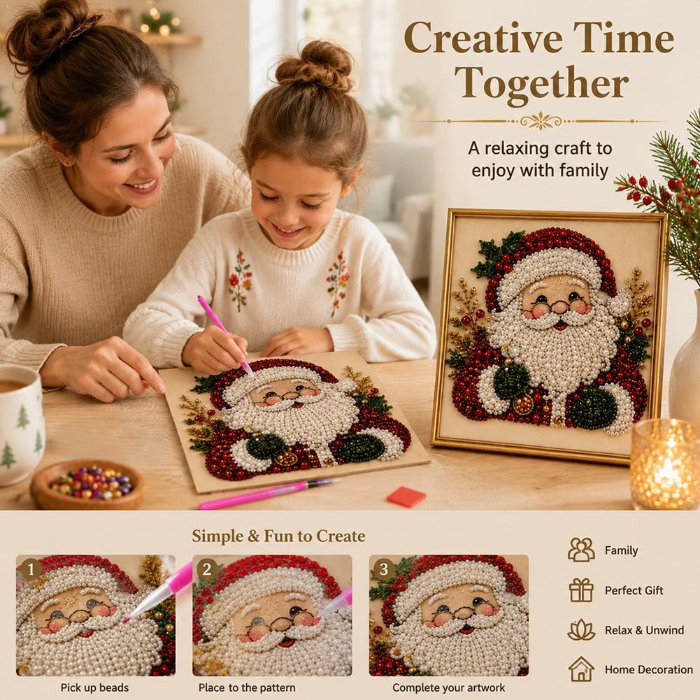 Resin Art Craft - Christmas Santa Claus Pearl Art DIY
