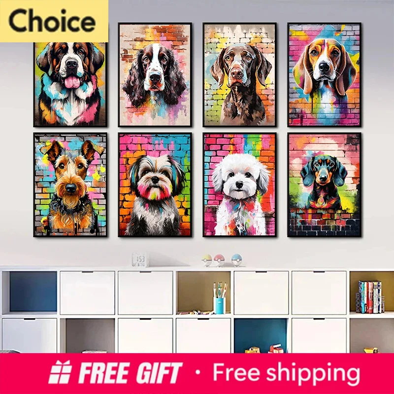 Resin Art For Kids - Cute Pet Dogs Graffiti Poster Prints