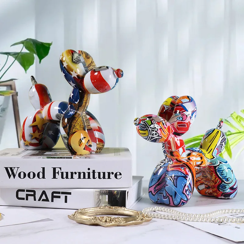 Resin Art Decoration Items - Resin Graffiti Balloon Dog Figurines Art