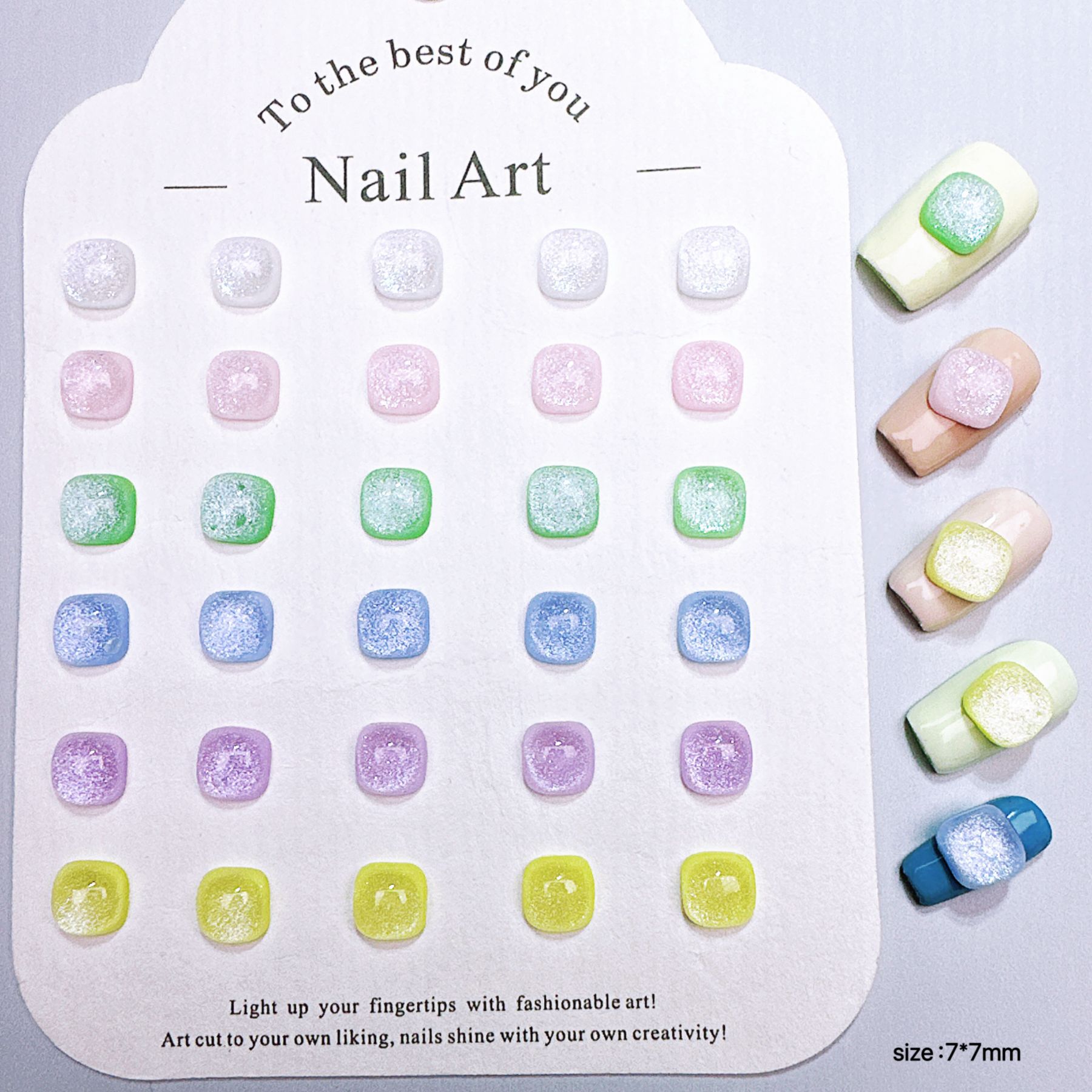 Resin Art Cube - 100Pcs Cat's Eye Sugar Cube Nail