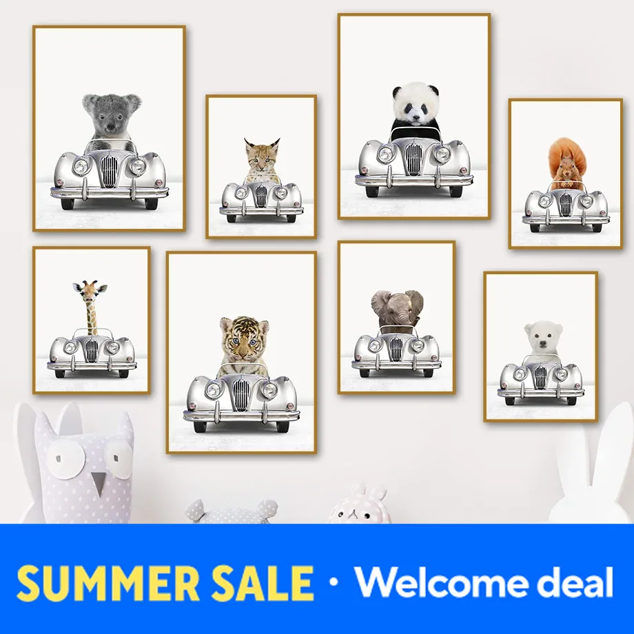 Resin Art For Kids - 2026 Cute Animals in Vintage Car