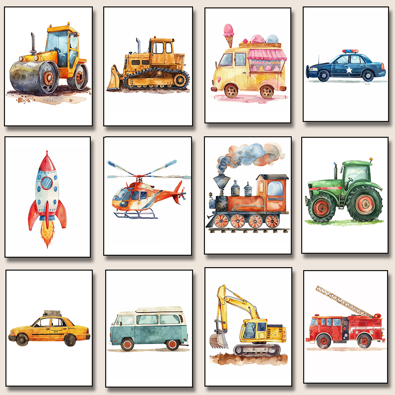 Resin Art For Kids - Helicopter Fire Truck Tractor Airplane Rocket
