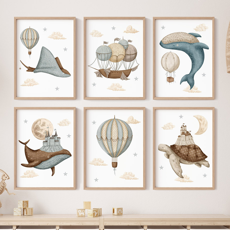 Resin Art For Kids - Whale Turtle Castle Balloon Nordic Nursery
