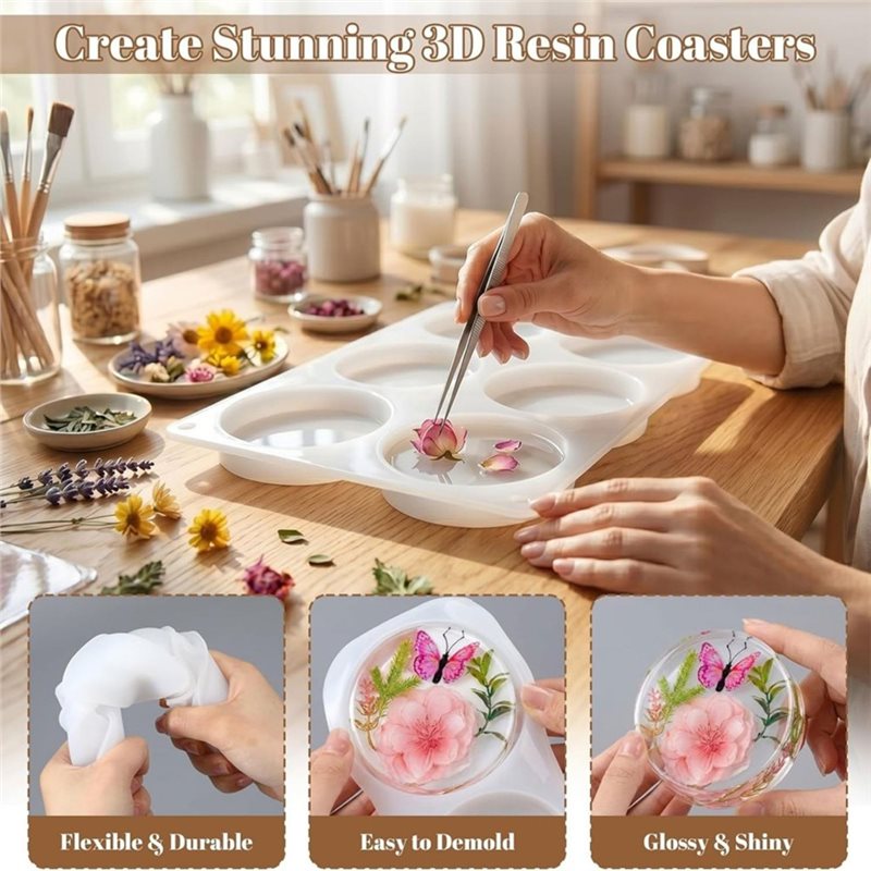 [ABFI!】 Resin Molds For DIY Ep - Coaster Mold Square recension och pris
