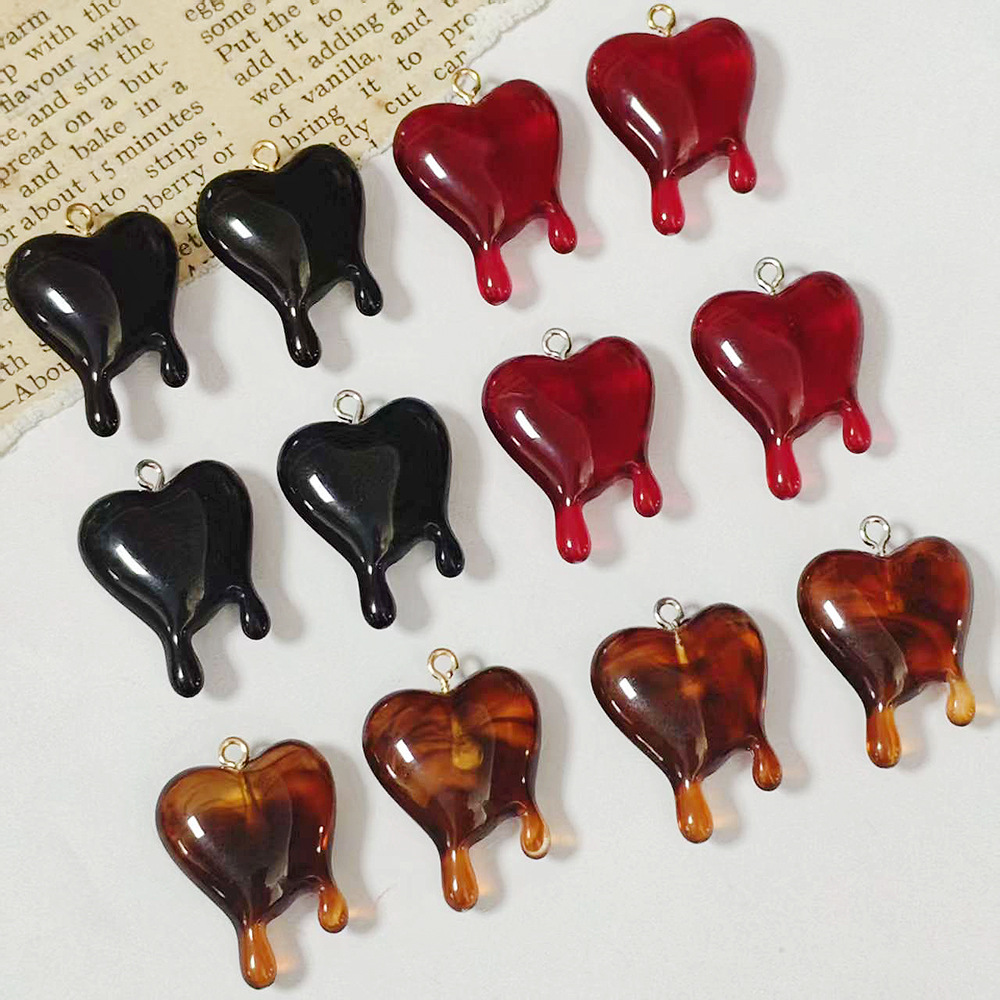 10pcs Drop Blood Heart-shaped  - Resin Art Supplies Near Me recension och pris