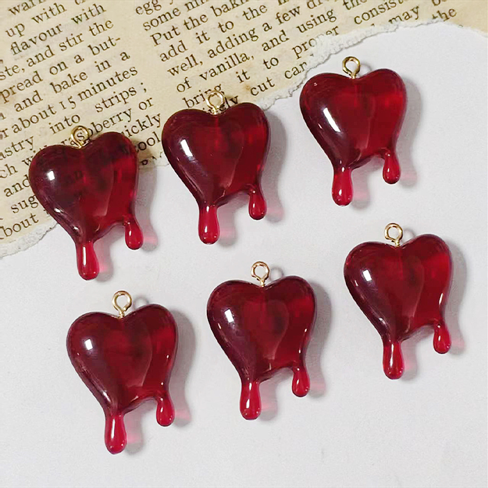 10pcs Drop Blood Heart-shaped  - Resin Art Supplies Near Me recension och pris
