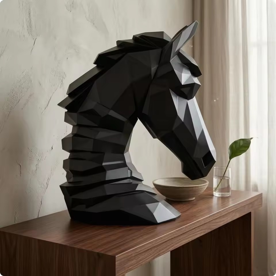 Cube Horse Head Sculpture, Col - Resin Art Cube recension och pris