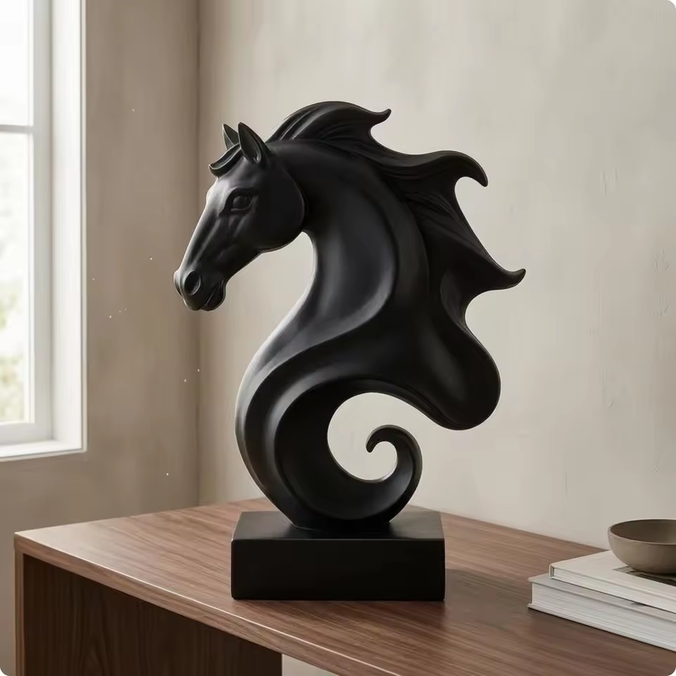 Cube Horse Head Sculpture, Col - Resin Art Cube recension och pris