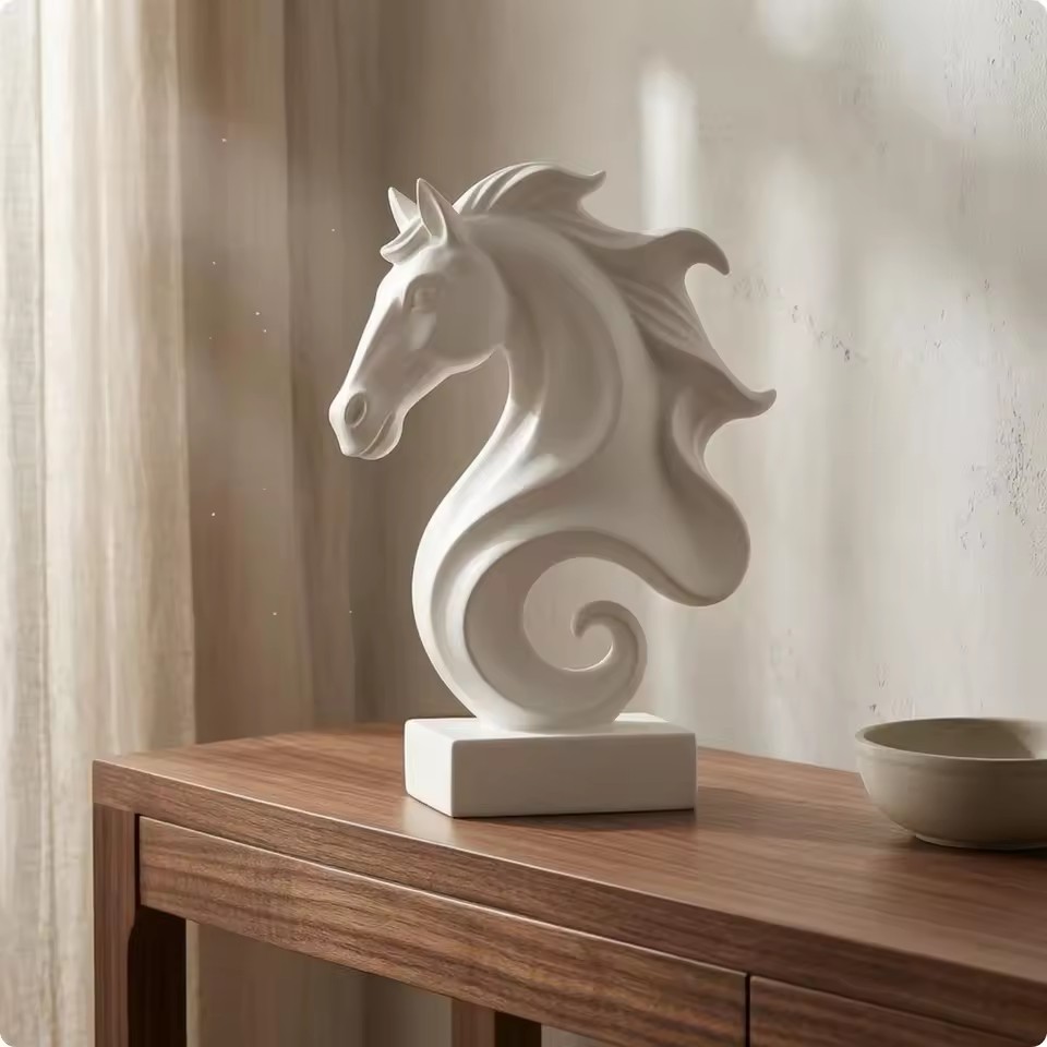 Cube Horse Head Sculpture, Col - Resin Art Cube recension och pris
