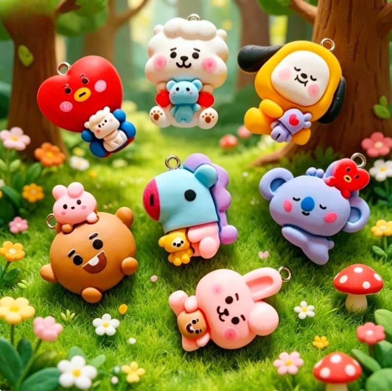7pcs BT21 Resin Cartoon Charm  - Resin Art Supplies Near Me recension och pris