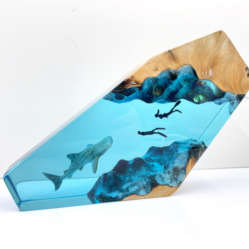 Miniature Whale Shark Diver Re - Resin Art Decoration Items recension och pris
