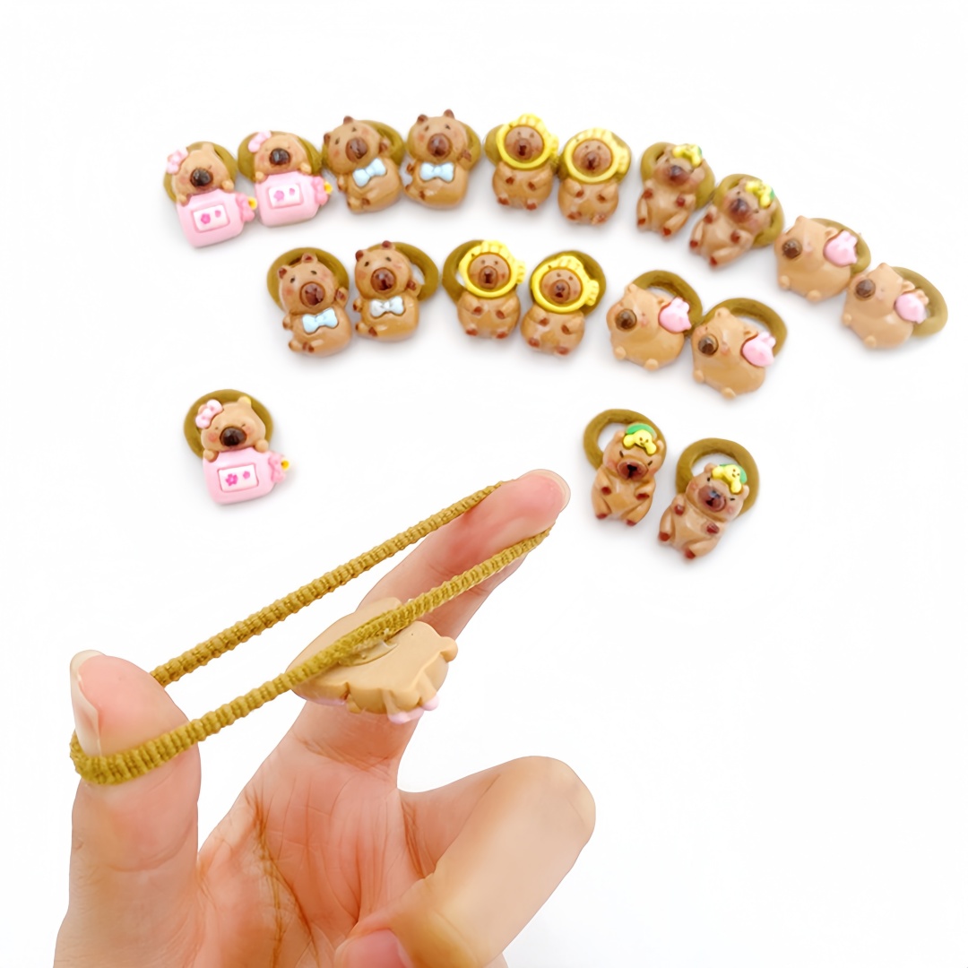 10Pcs Cute Capybara Hair Ties  - Resin Art For Kids recension och pris