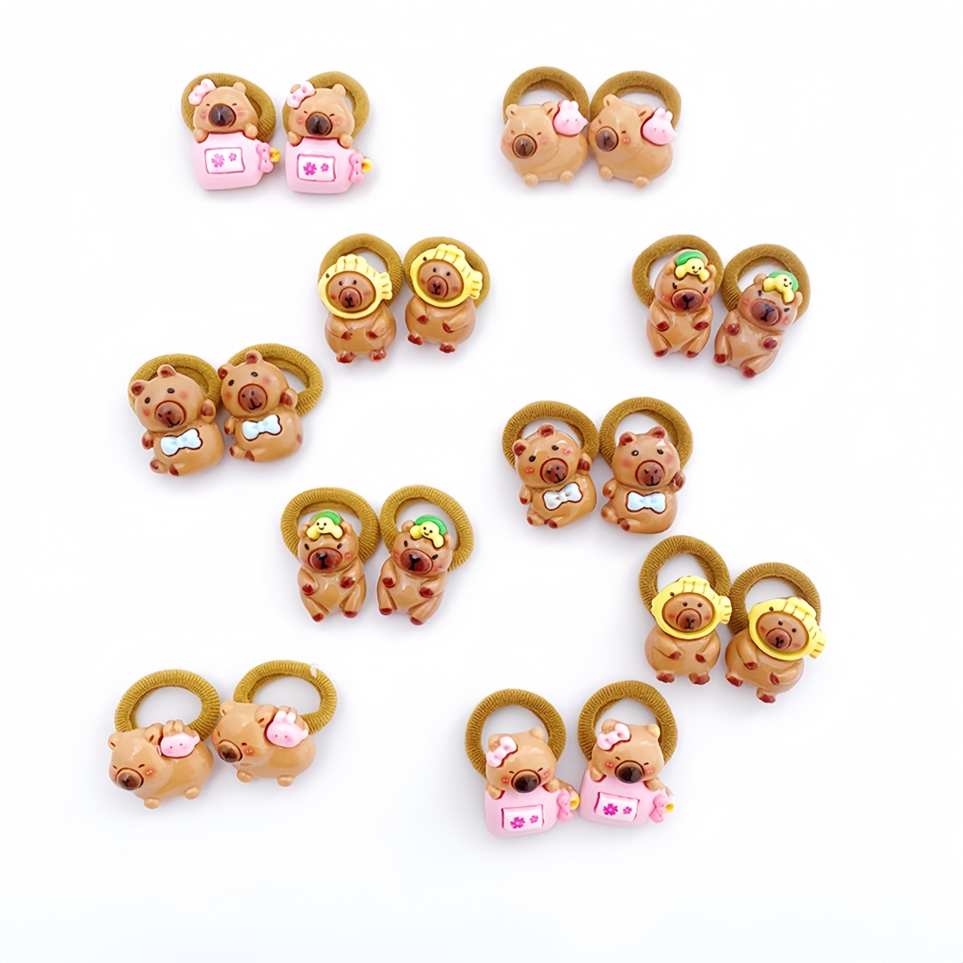 10Pcs Cute Capybara Hair Ties  - Resin Art For Kids recension och pris
