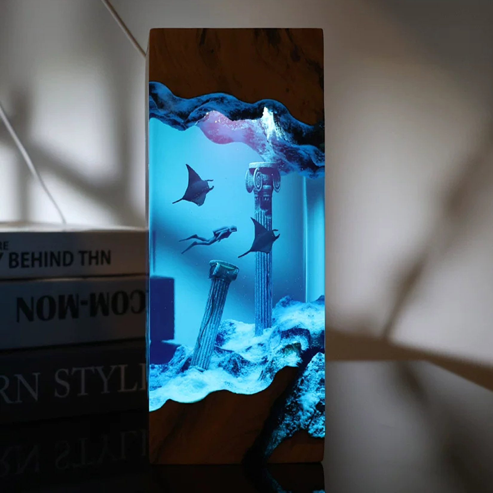 Manta Ray Night Lamp Ocean The - Resin Art Decoration Items recension och pris