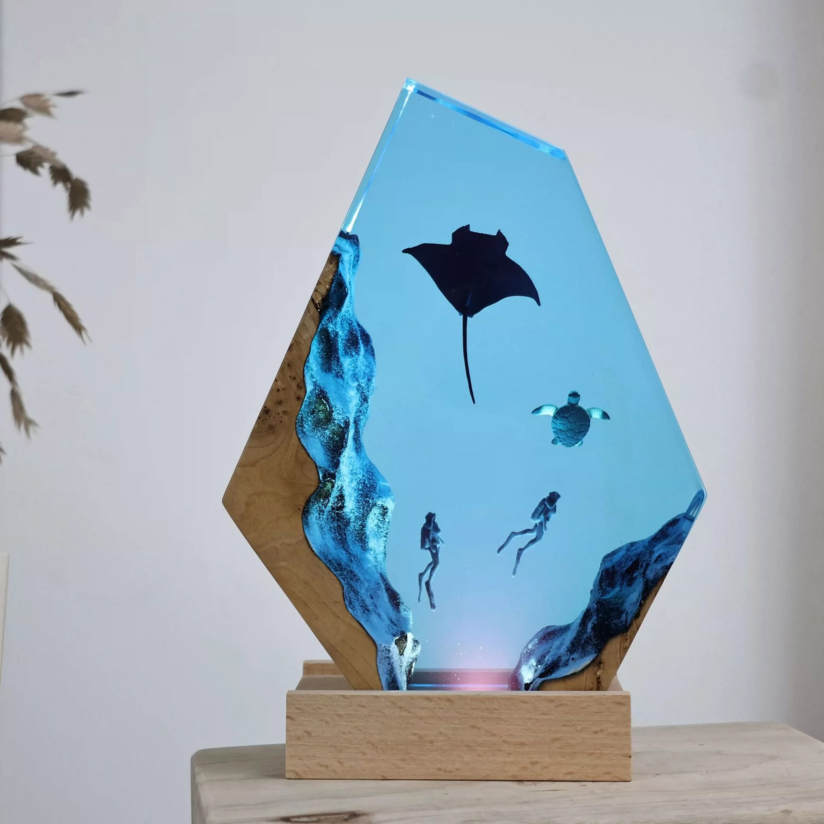 Manta Ray Night Lamp Ocean The - Resin Art Decoration Items recension och pris