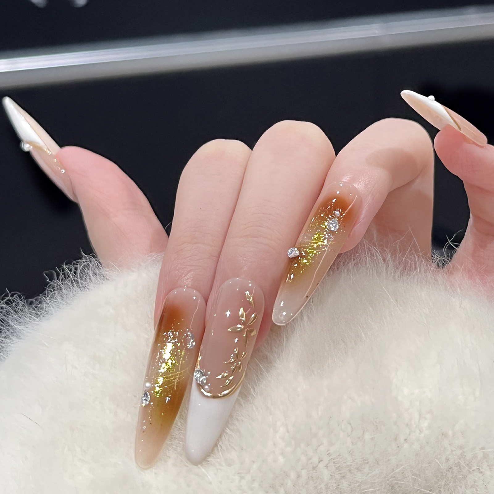 10pcs Cat Eye Print French Nai - Resin Art Design For Wedding recension och pris