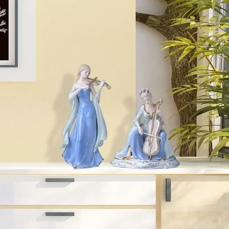 Chinese Violin Girls Ceramic F - Resin Art Decoration Items recension och pris